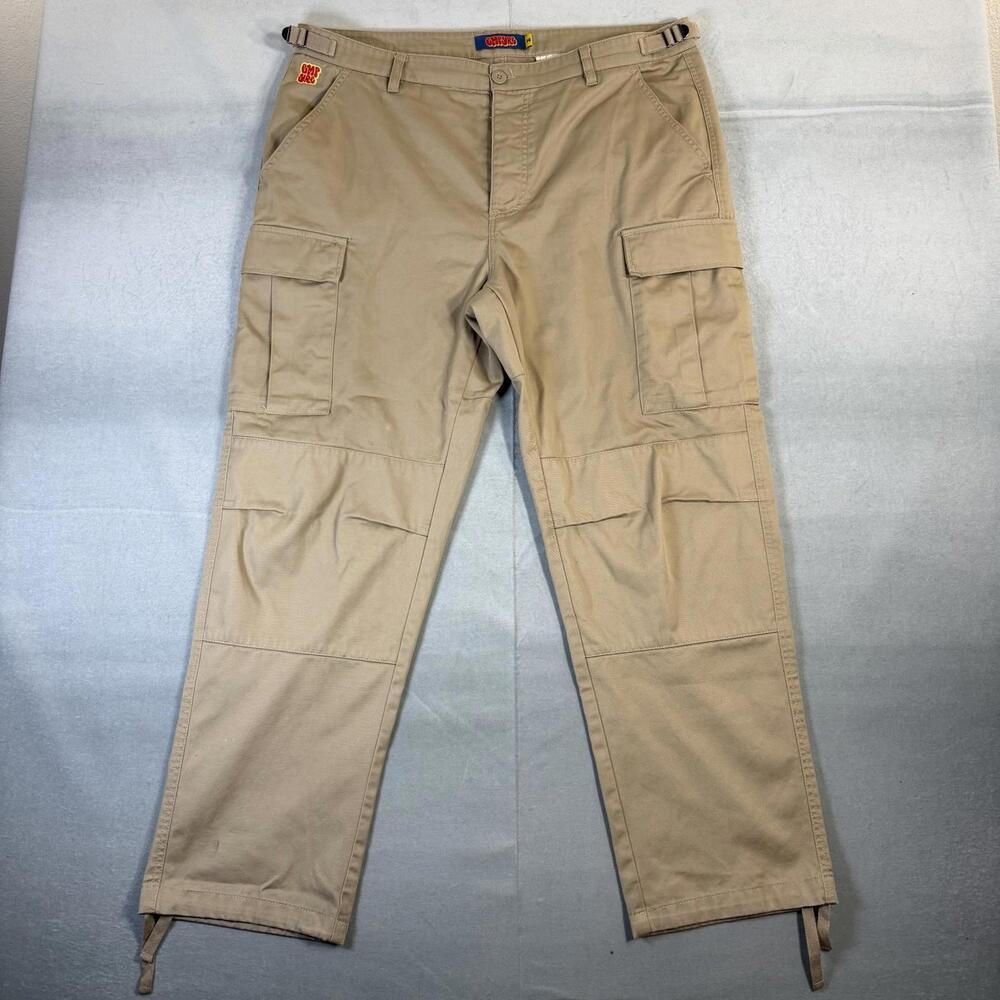 Empyre Cargo Pants Mens 28 Tan Army Relaxed Skater Baggy Paratrooper Y2K